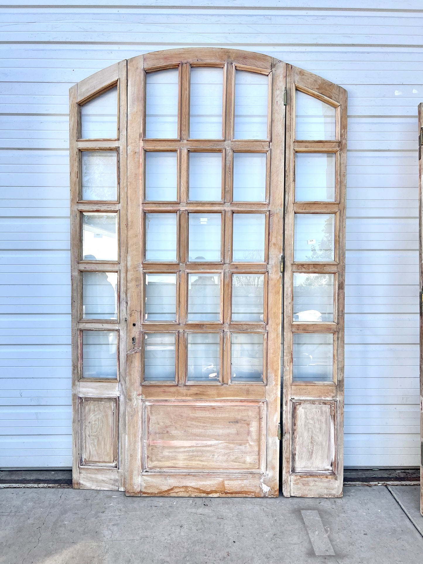 Arched Washed Antique Oak Set of 3 Doors