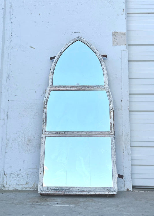 Arched Iron Gothic Style 3 Pane Mirror