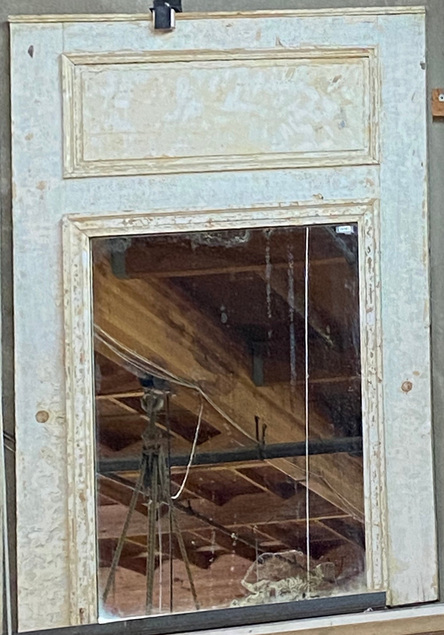 Single Rectangle Pane Painted Wood Trumeau Mirror