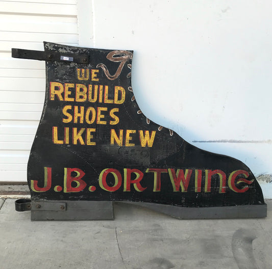 Shoe Repair Double-Sided Wood Sign