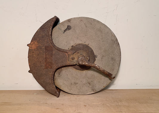 Grindstone with Rusty Iron Mount