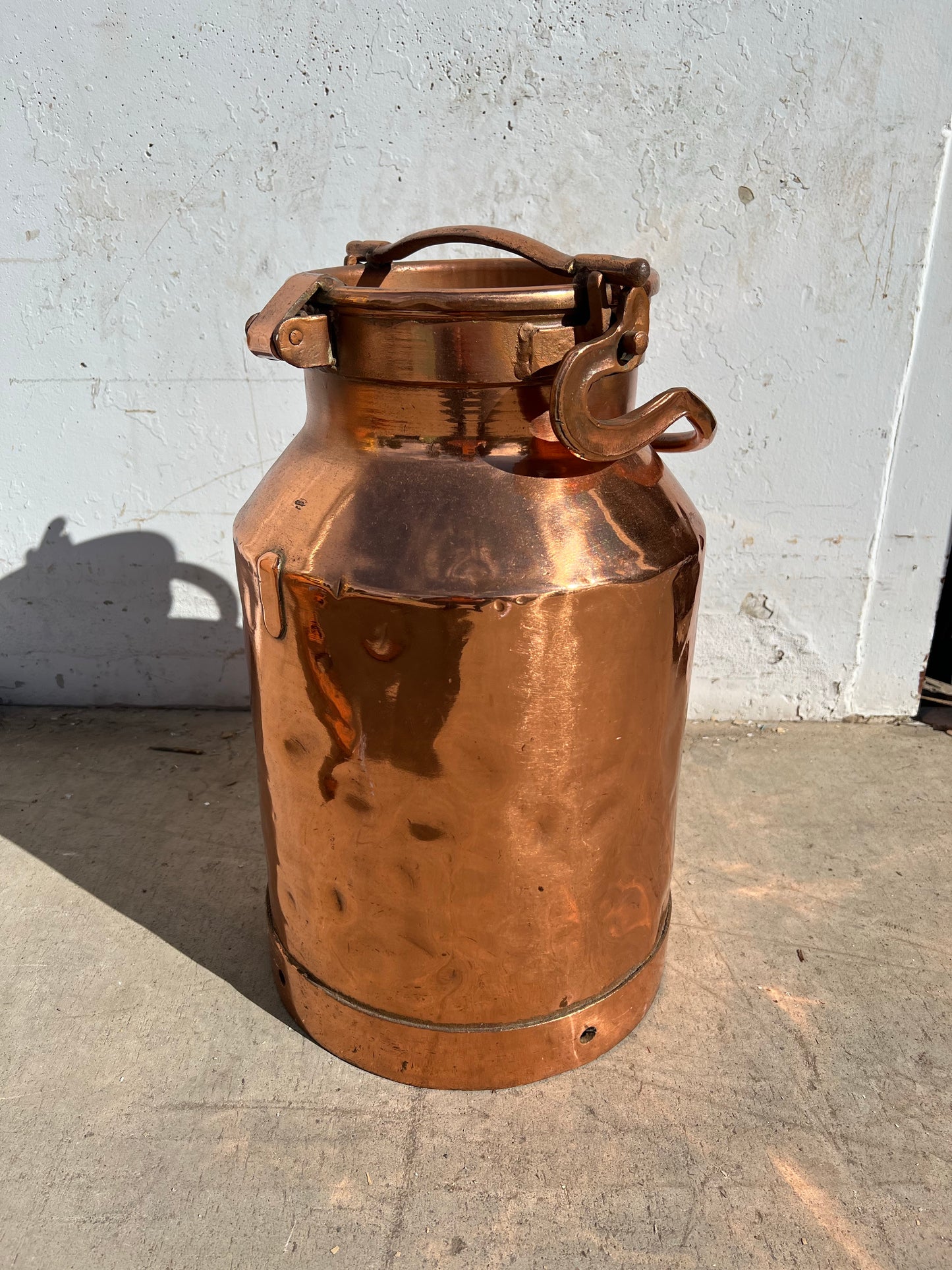 Large Antique Dutch Copper Milk Can