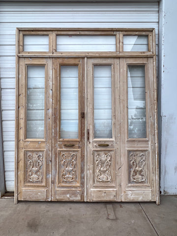 Set of Antique Wood Doors w/Transom
