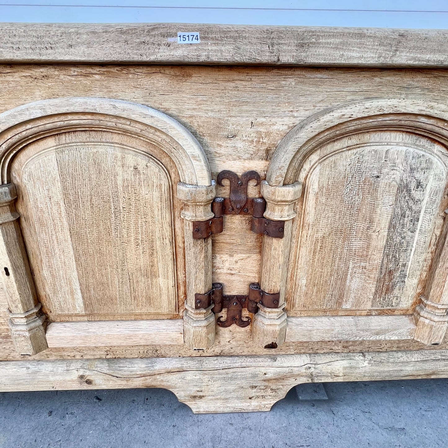 French Bleached Wood Antique Sideboard