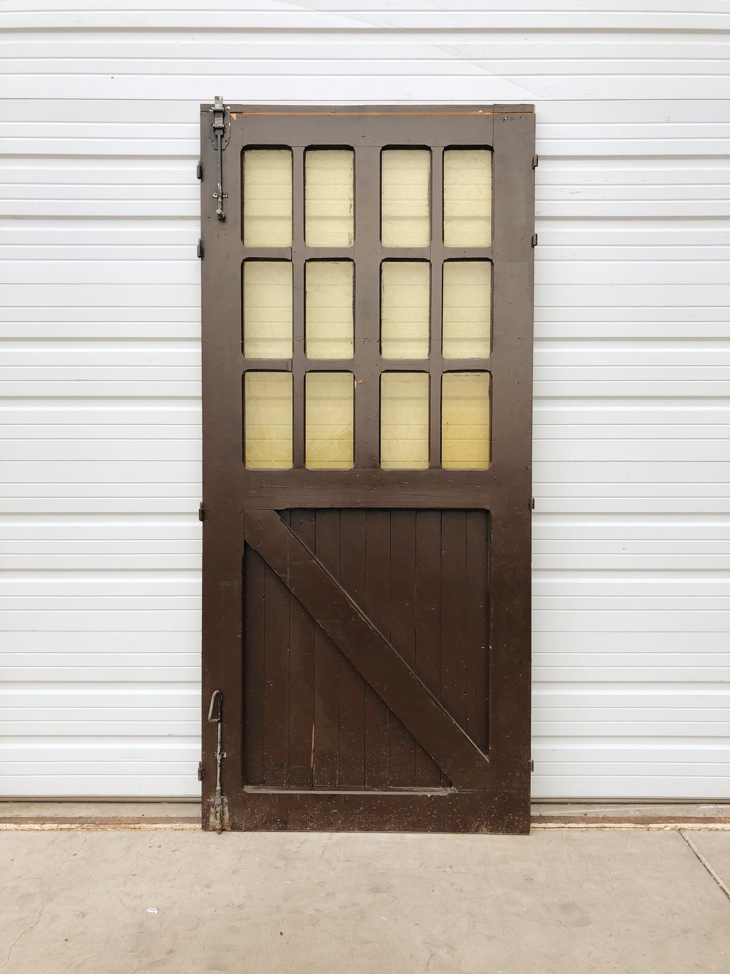 12 Lite Amber Glass Single Antique Door