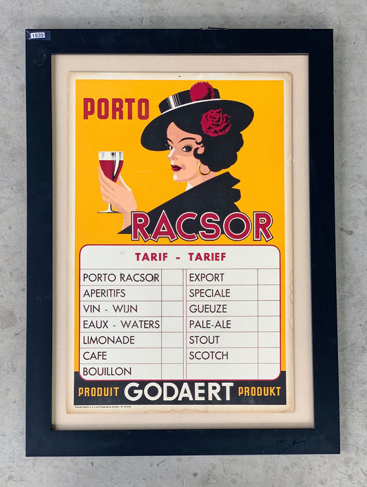 “Porto Rascor” Framed Wine Advertisement Poster/Art