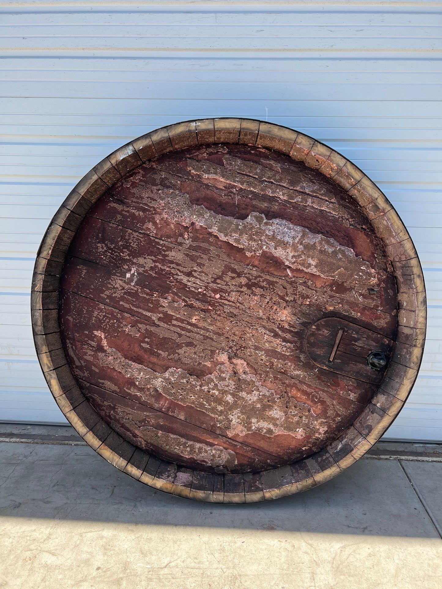 Large French Wine Barrel Front Slice