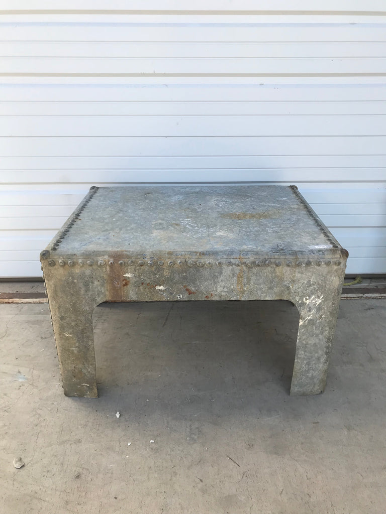 Galvanized Table with Riveted Edge