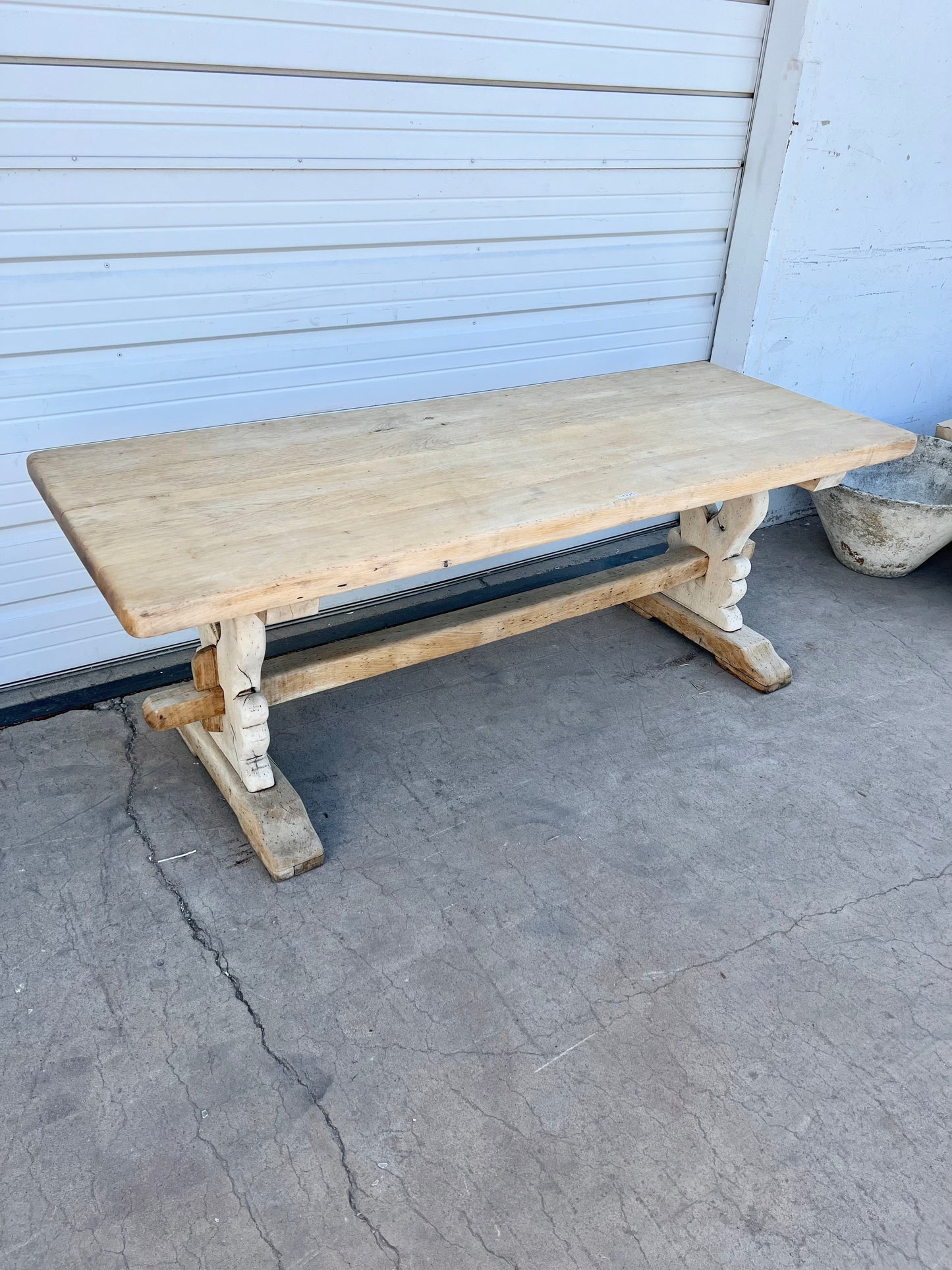 Stripped French Trestle Dining Table