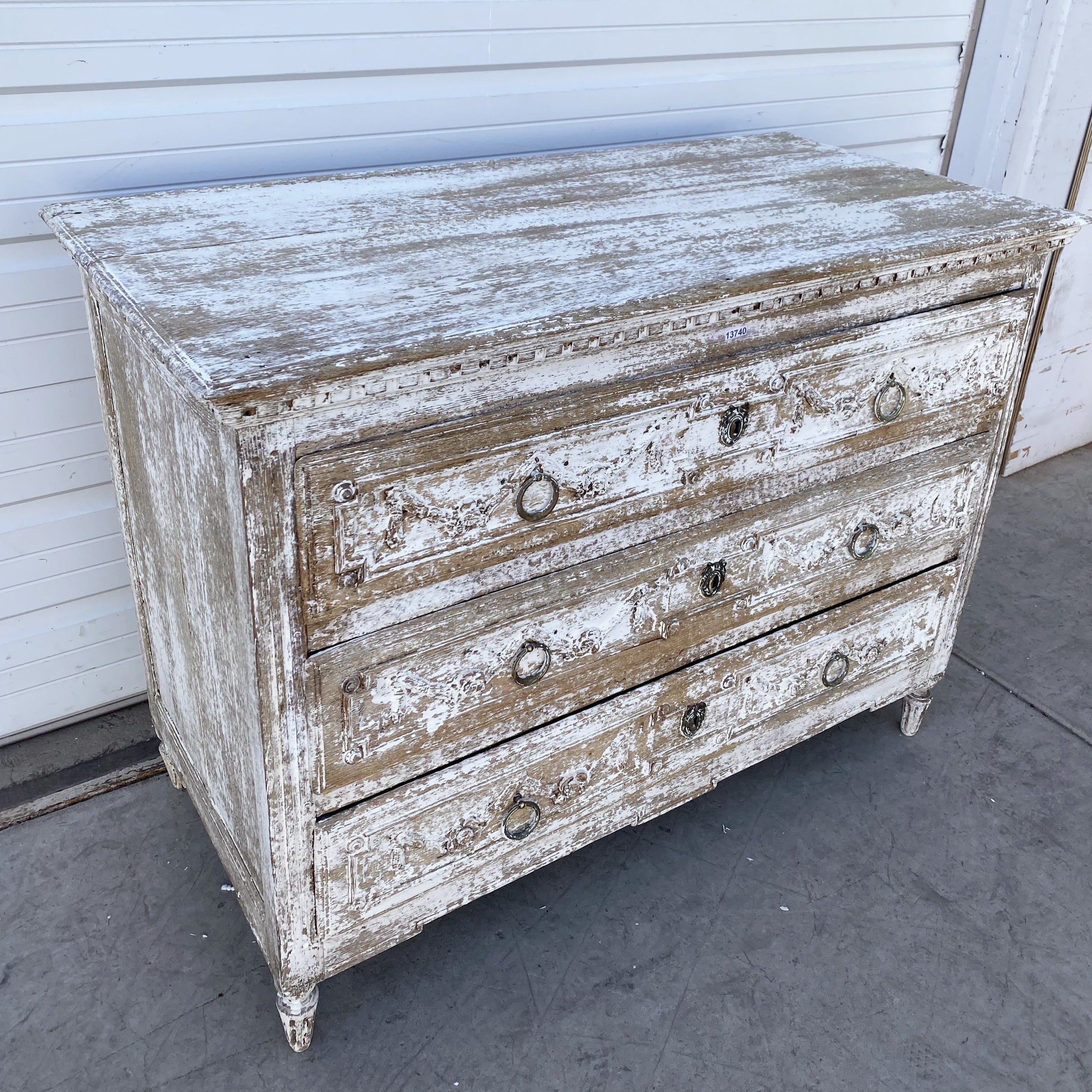 Painted 3 Drawer Antique Commode / Dresser – Antiquities Warehouse