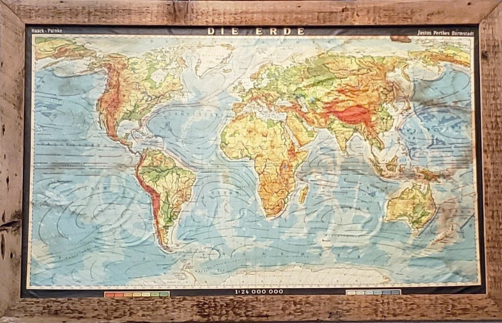 Framed German World Map
