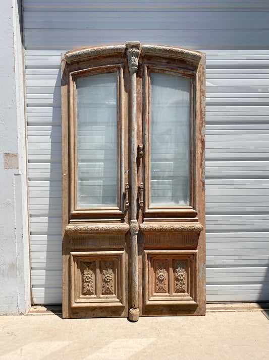 Pair of Arched Single Lite Wood Antique Doors