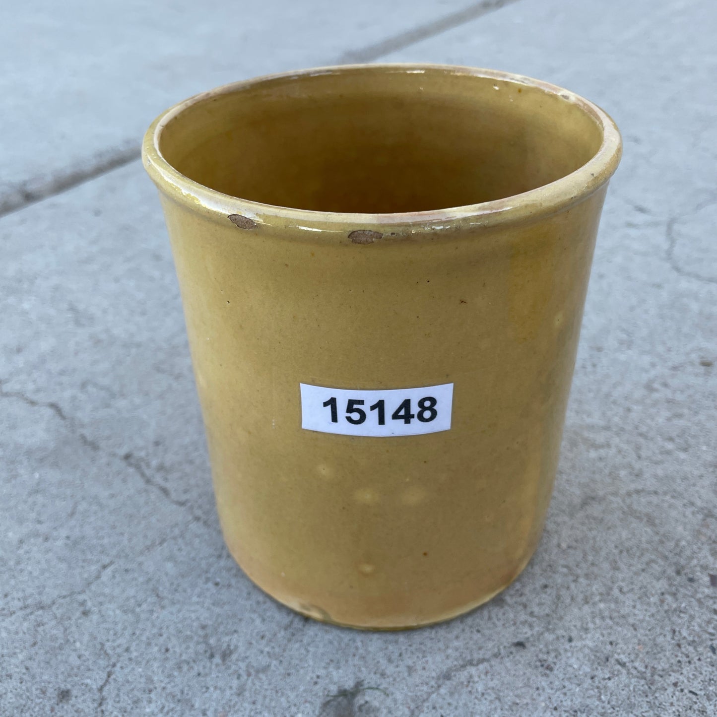 Small Yellow Ceramic Jar