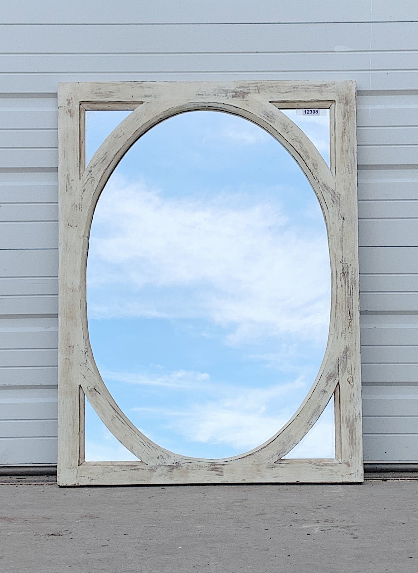 5 Pane White Wood Rectangle Mirror
