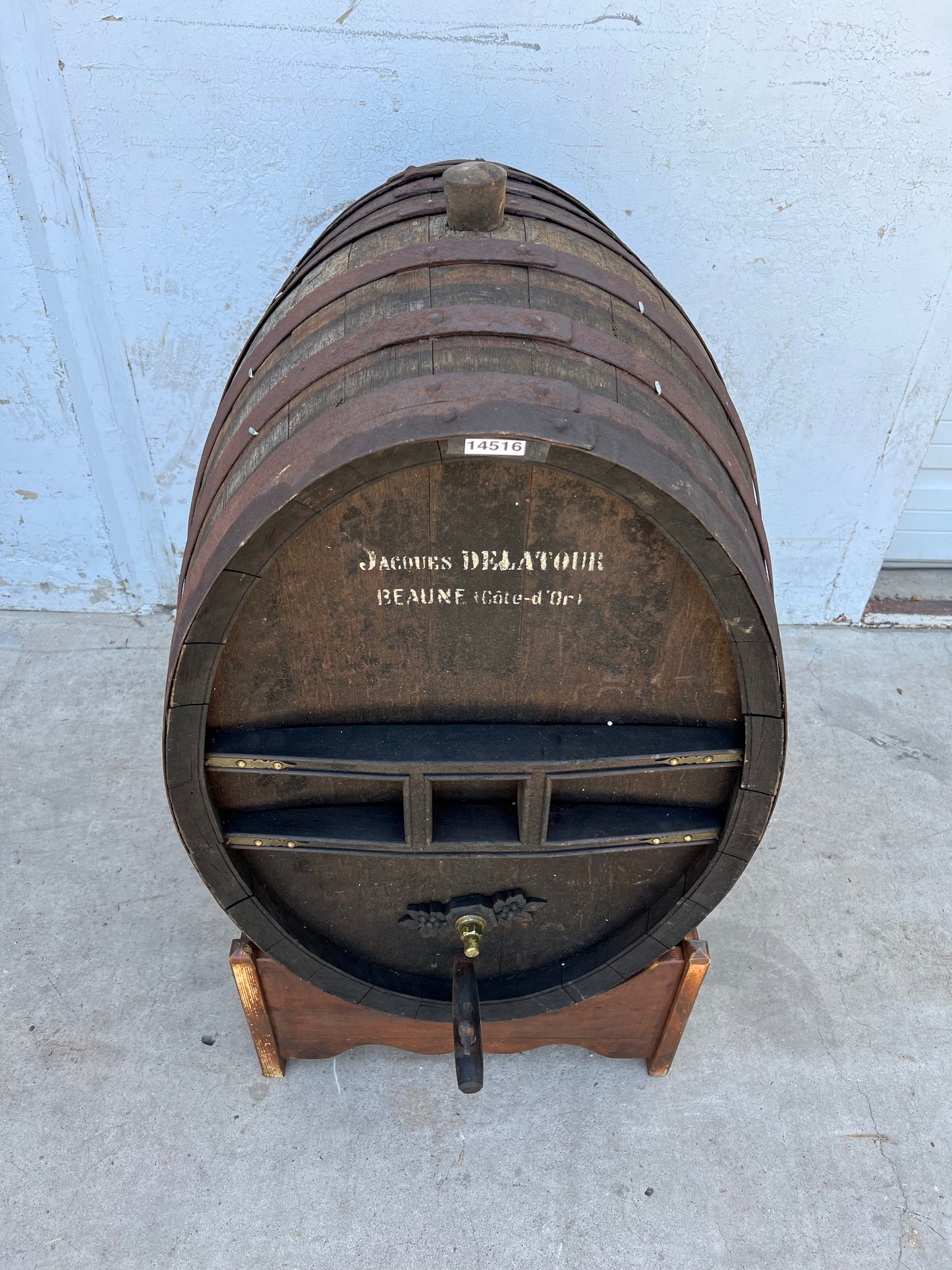 French Wine Barrel on Stand