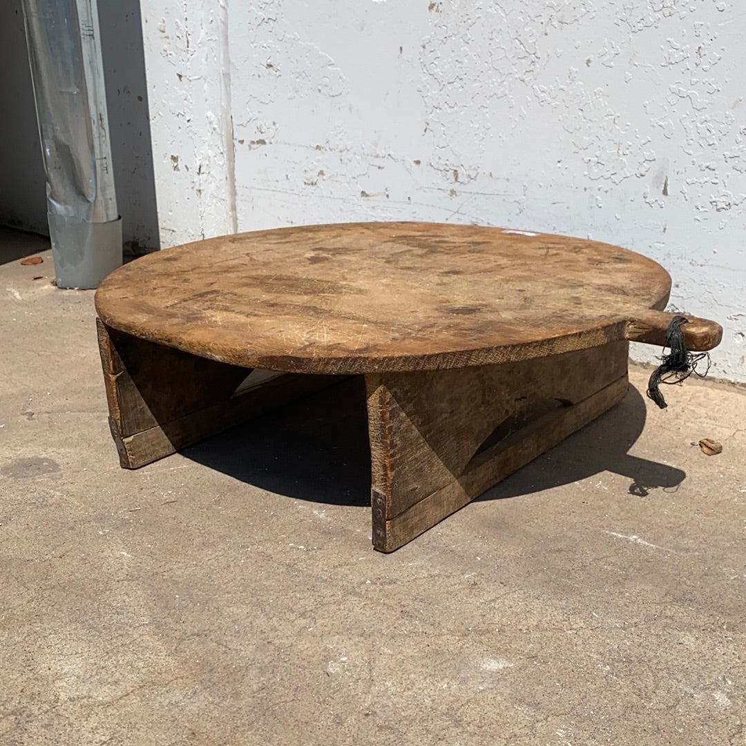 Round Wooden Bread Board with Legs