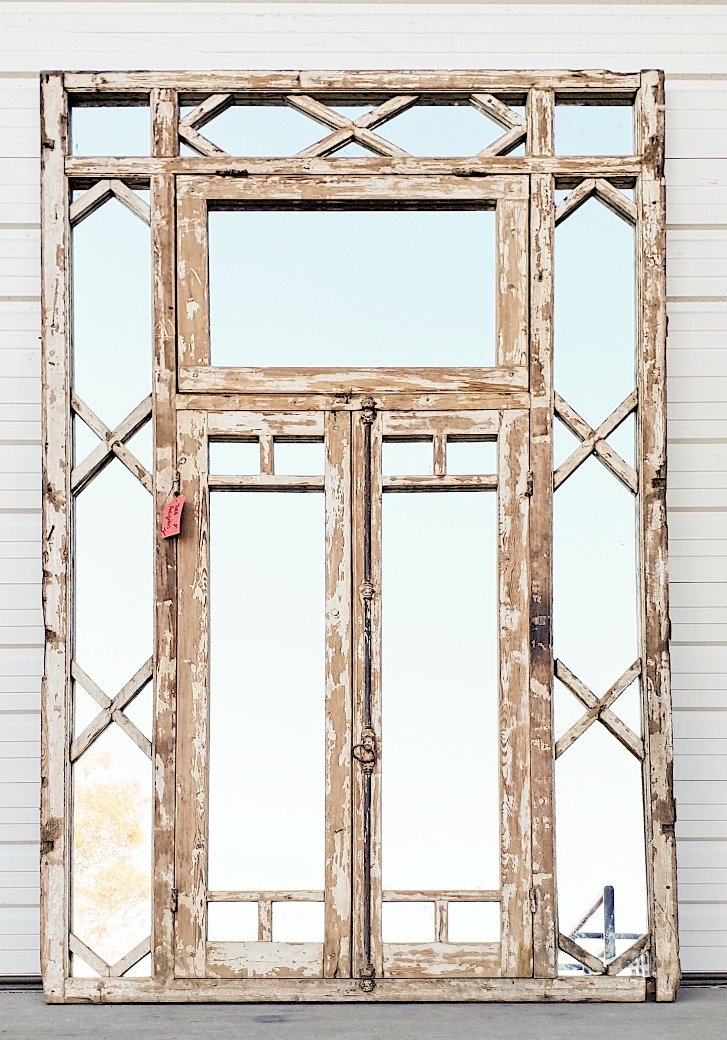 16 Pane Ornate Wooden Mirrored Rectangle Window