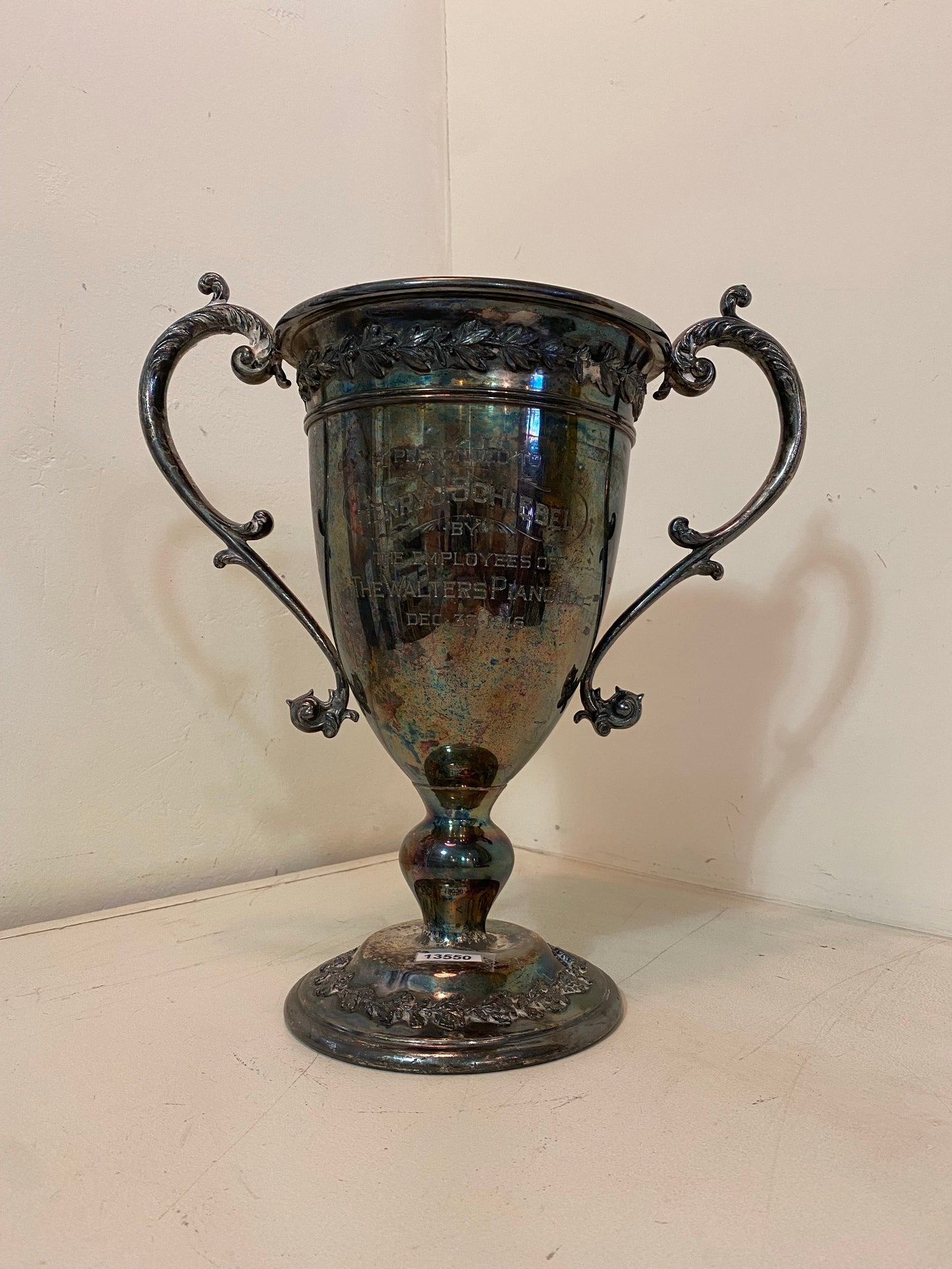 Trophy for Henry J. Schiebel c. 1916