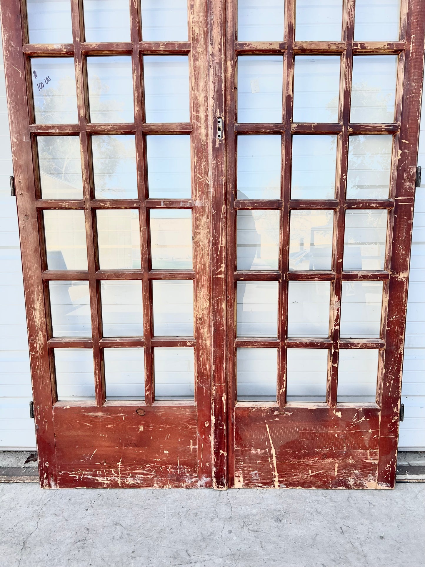 Pair of 52 Lite Antique Arched French Doors