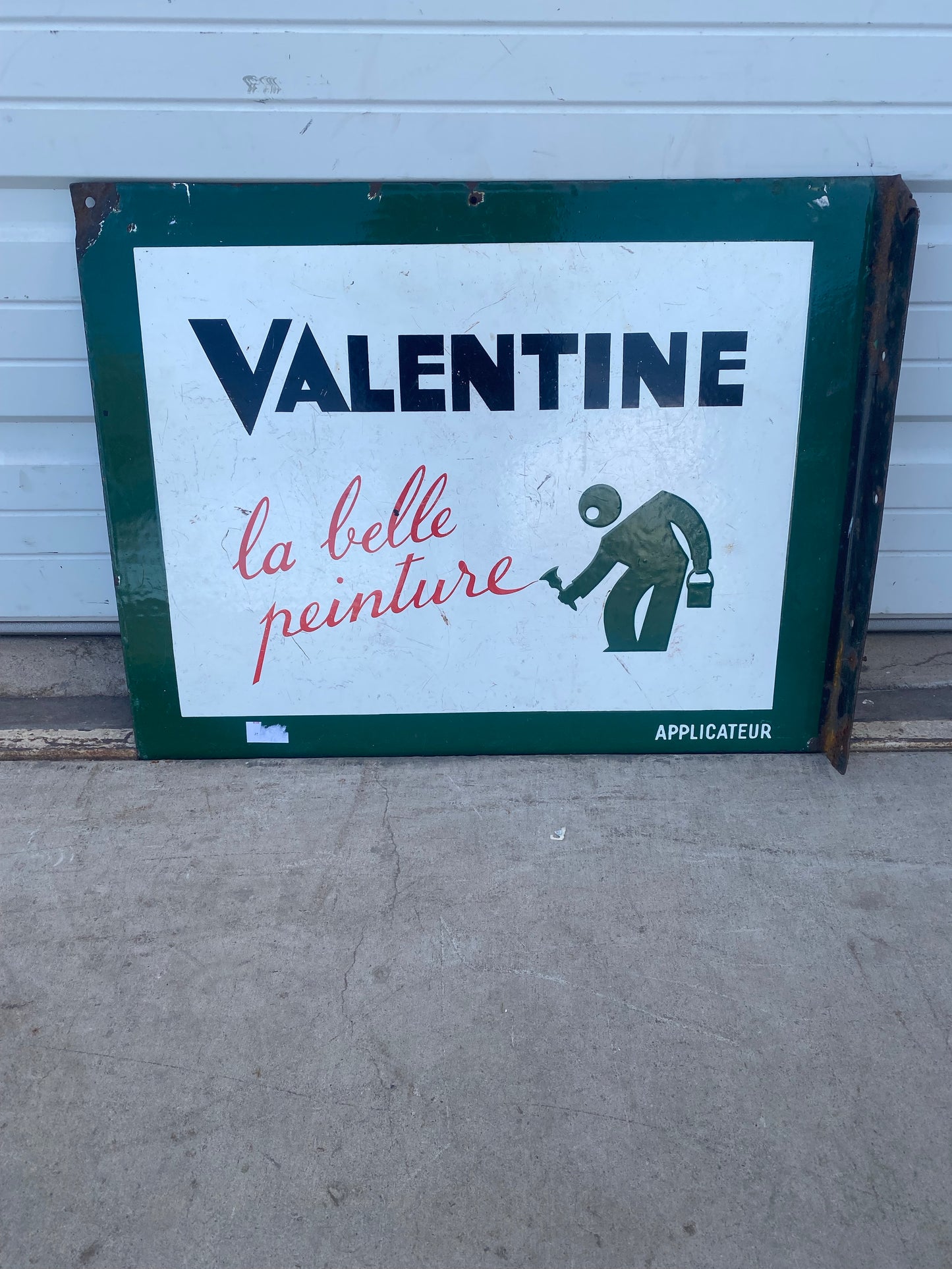 Double-sided Metal Store Sign "Valentine, La Belle Peinture"
