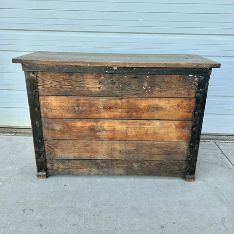 Oak and Steel Console Table
