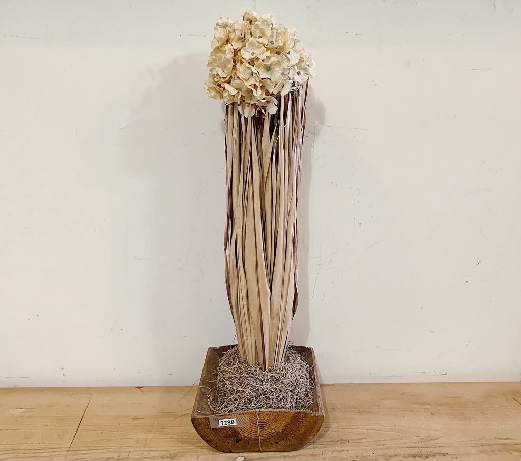 Dried Flowers in Decorative Wooden Base