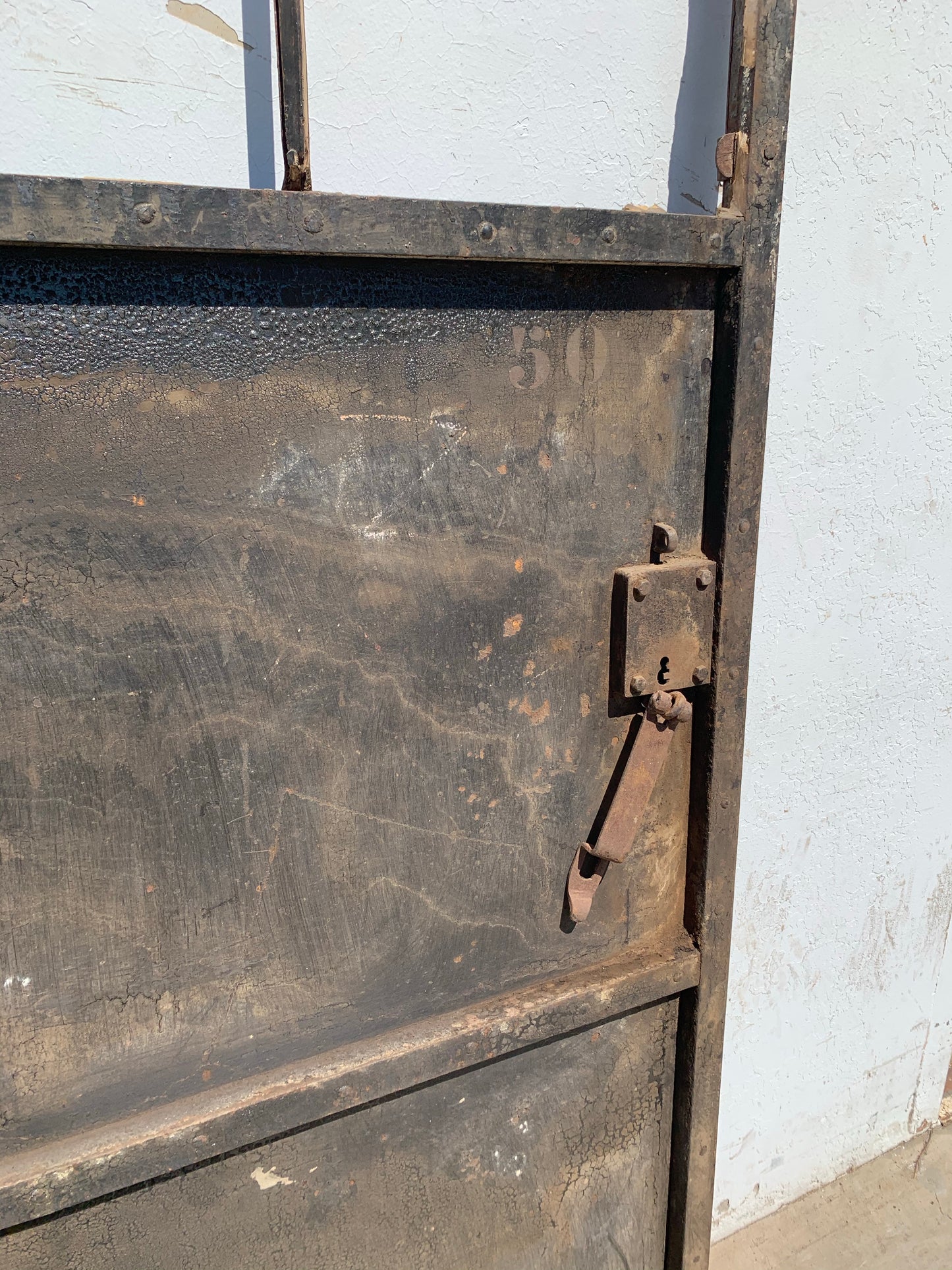 French Metal Iron Antique Prison Single Door