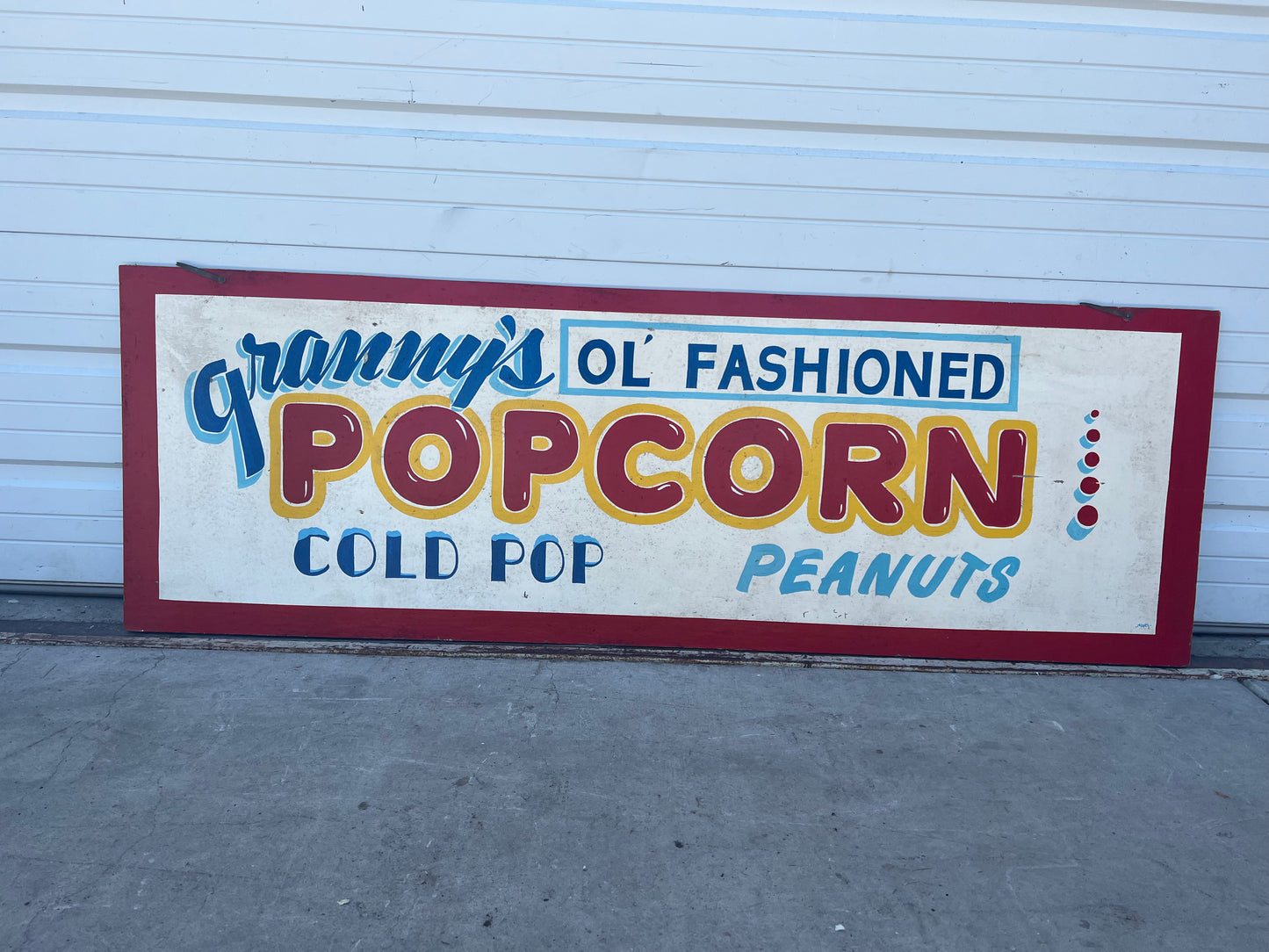 Wood Painted Popcorn Sign